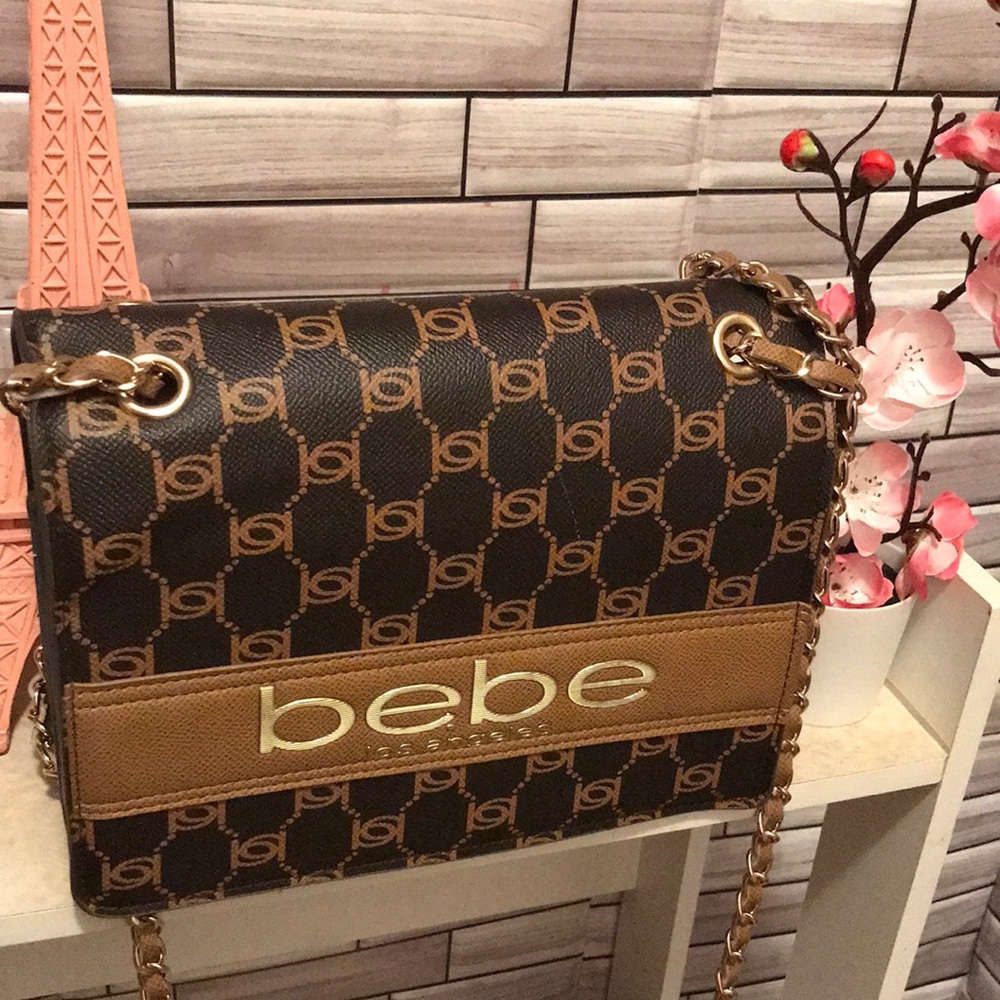 Bebe Black and Gold Chain Shoulder Bag - Picture 9 of 15